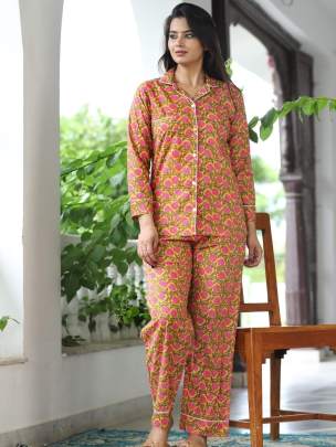 Beautiful Cotton Printed Night Suit Set