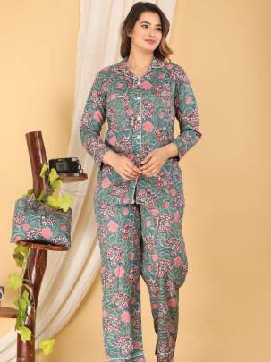 Beautiful Cotton Printed Night Suit Set