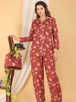 Beautiful Cotton Printed Night Suit Set